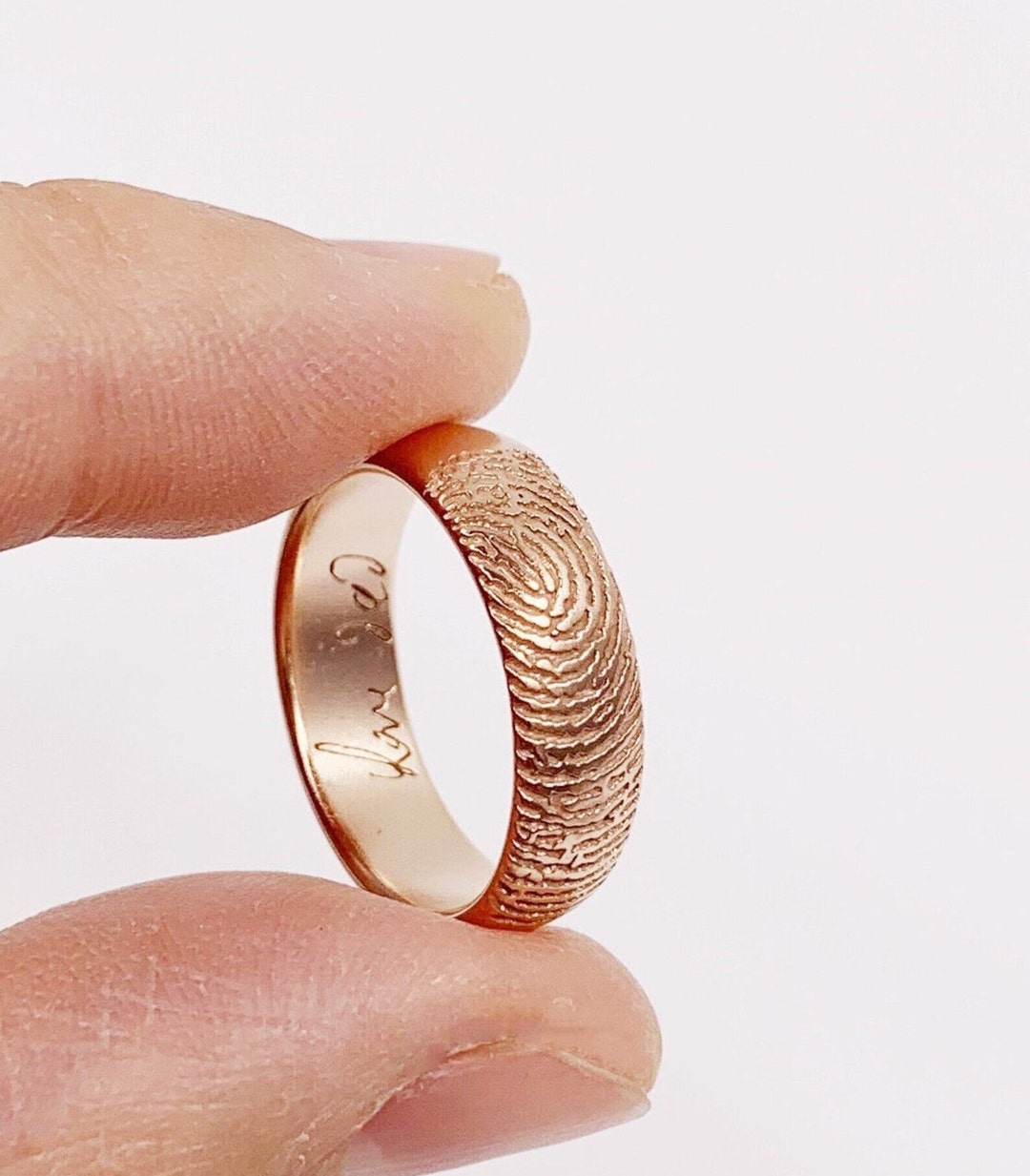 Custom Fingerprint Rings Custom Fingerprint Ring, 14K Gold Filled Handwriting Jewelry, Sterling ...