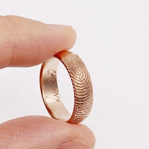 Mother&#39;s gift/Custom Fingerprint Ring/Custom Name Ring/Custom Engrave Ring/Actual Handwriting Ring/Wedding Band/Memorial Ring