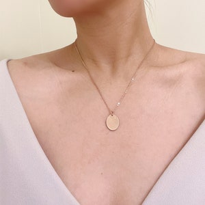 Gepersonaliseerde vingerafdrukketting / 14 kt gold filled geboortebloemsieraden / naamketting bloemen 18mm & both sides