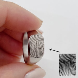Vaderdagcadeau/aangepaste vingerafdrukring/aangepaste zegelring/herdenkingscadeau voor hem/ring neusafdruk/cadeau voor echtgenoot/14 kt gouden ring