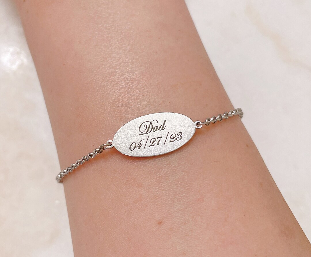 Custom Fingerprint Handchain: Sterling Silver, Handwriting Engraved - Etsy