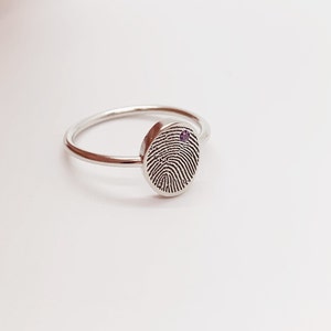 Birthstone Jewelry/Pet&#39;s nose print Ring/Birthstone Ring/Memorial Ring/Custom Fingerprint Ring/Personalized Gift/Birthday Gift/14k Oval Ring