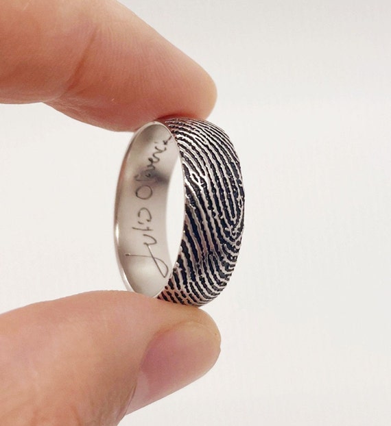 Buy Mom Gifts custom Fingerprint Ring personalized Fingerprint