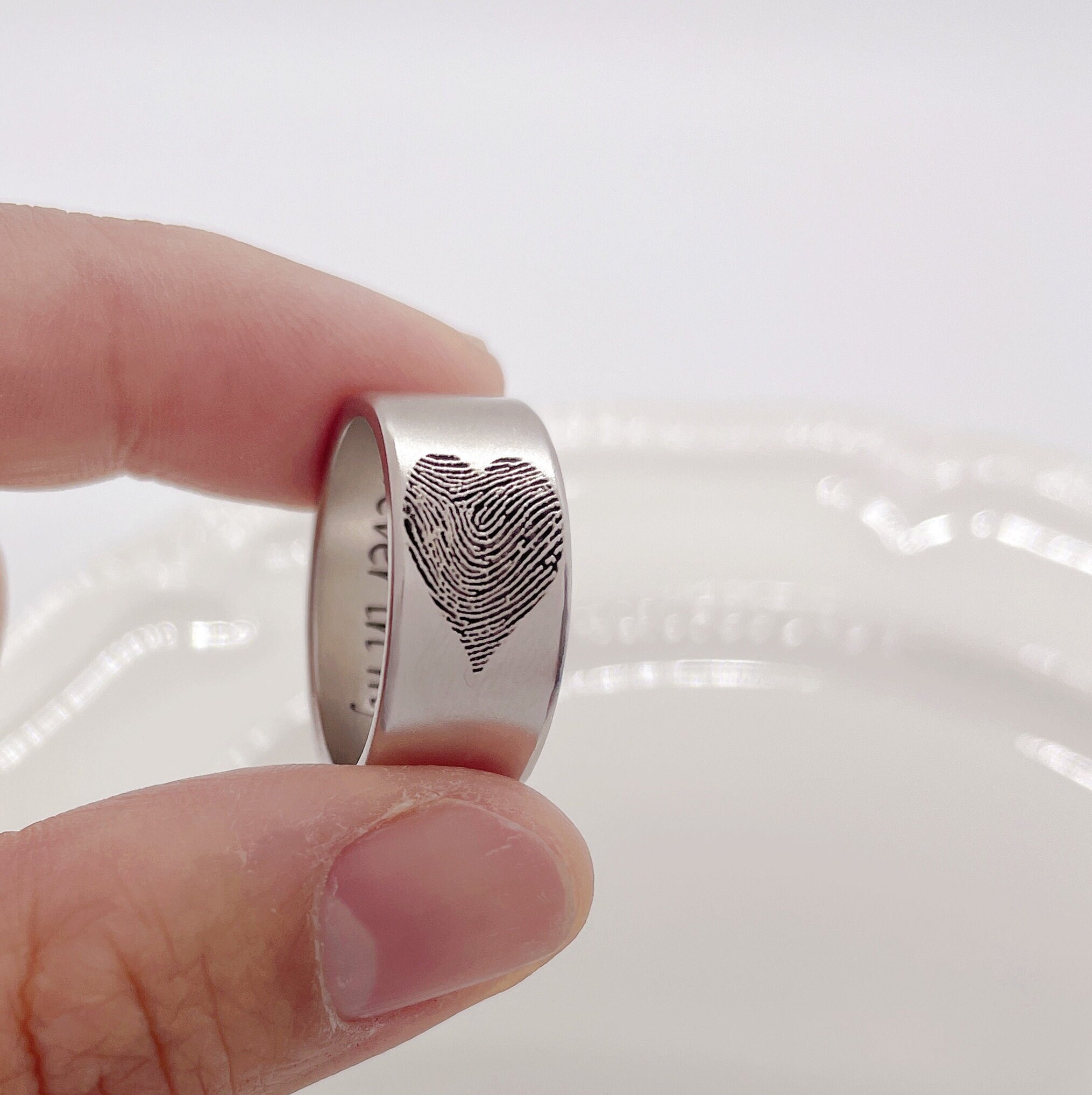 Fingerprint heart best sale ring