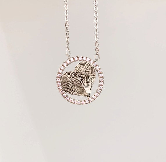 Custom Fingerprint Necklace: Personalized Birthstone Charm