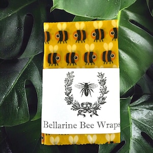 Medium Beeswax Wrap - Yellow Bees