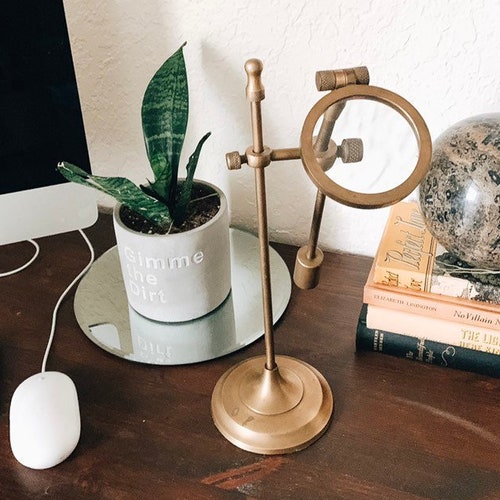 Antique Brass Movable Magnifying Glass Vintage Nautical Table Etsy