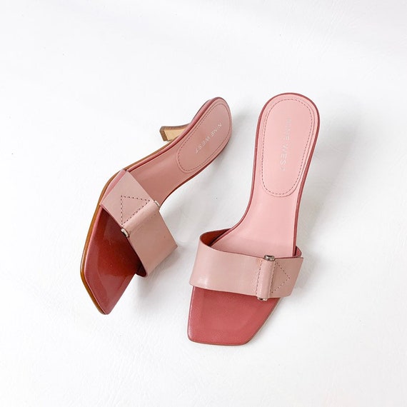 kitten heel mule sandals