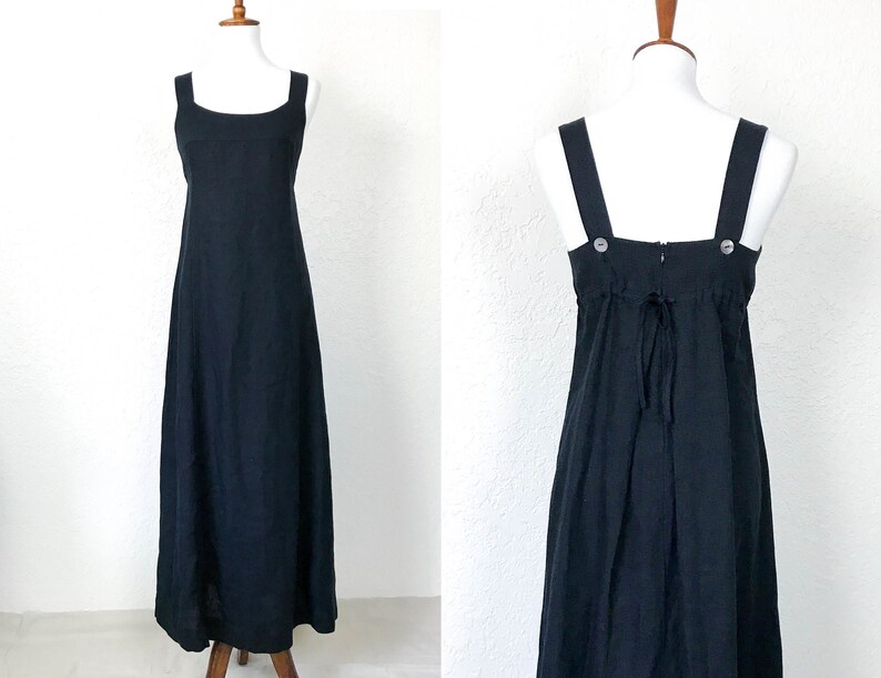 black linen maxi dress