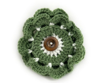 Crochet Hair flower with alligator clip