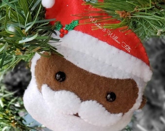 Black Santa Ornament Etsy
