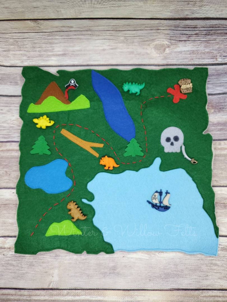 felt treasure maps kids treasure maps dinosaur treasure map etsy