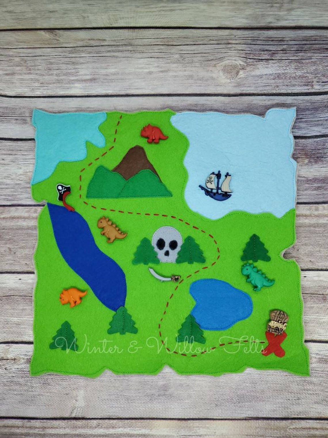 felt treasure maps kids treasure maps dinosaur treasure map etsy
