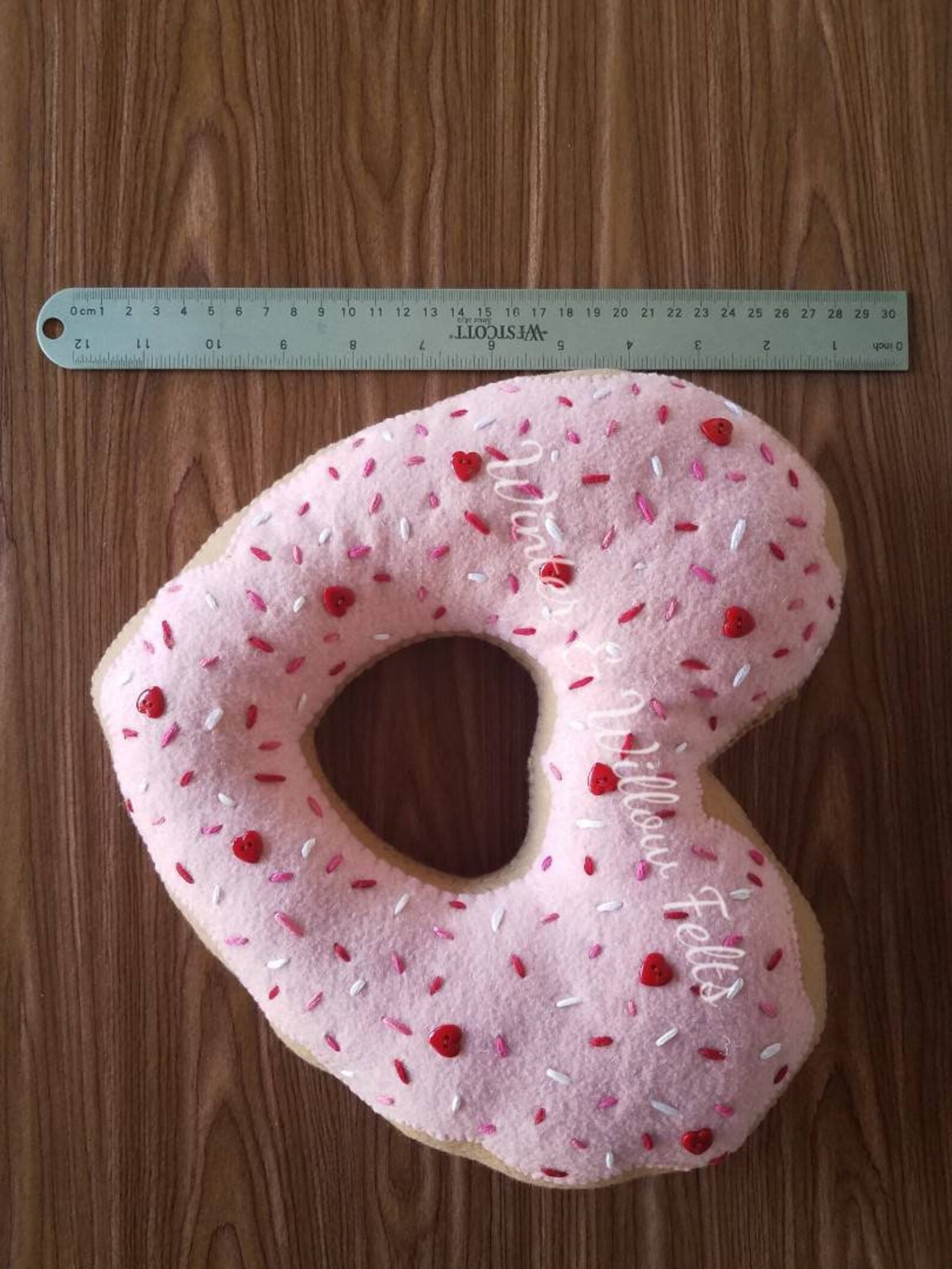 Valentine's Day Donut Pillow Heart Donut Pillow Food Etsy