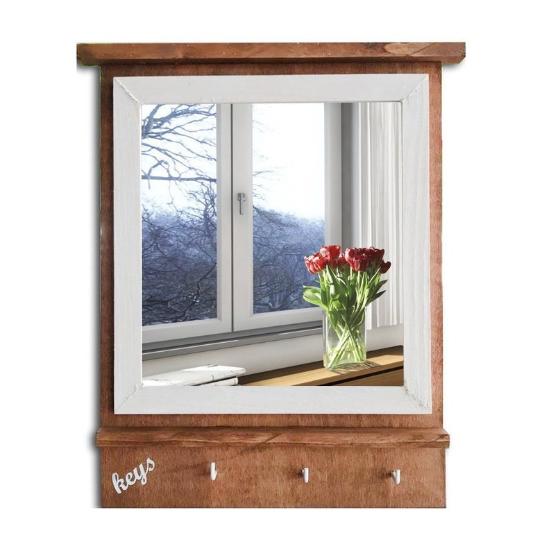 Mirror Key Hook 11x14 Entryway Organizer Etsy