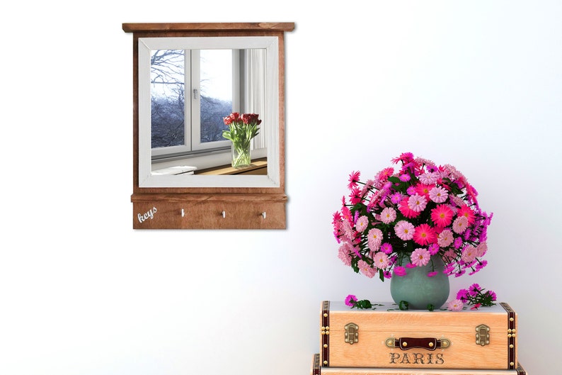 Mirror Key Hook 11x14 Entryway Organizer Etsy