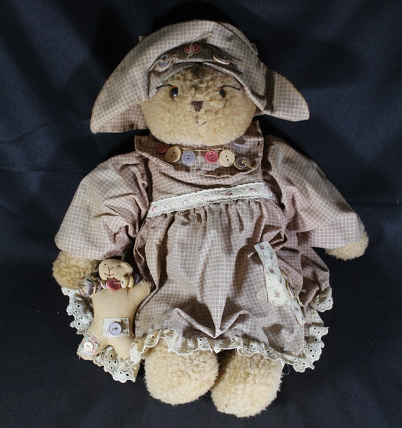 Antique Handmade Hand Sewn Teddy Bear Stuffed Animal Doll With Etsy
