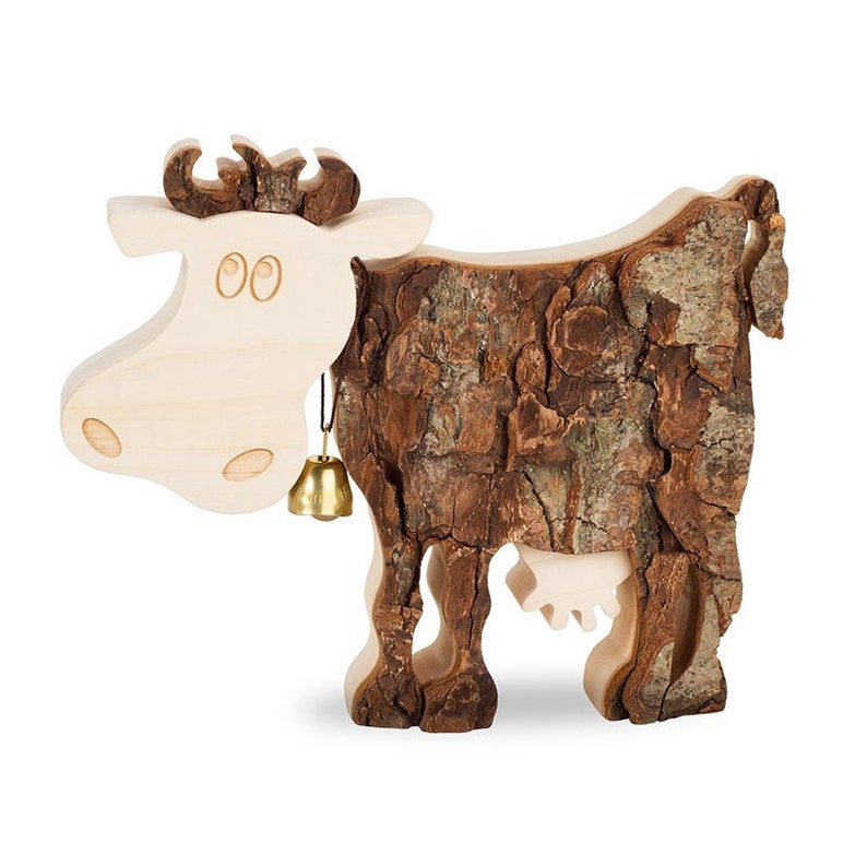Deko Kuh Lotte groß Holzdeko Dekofigur aus Holz Etsy