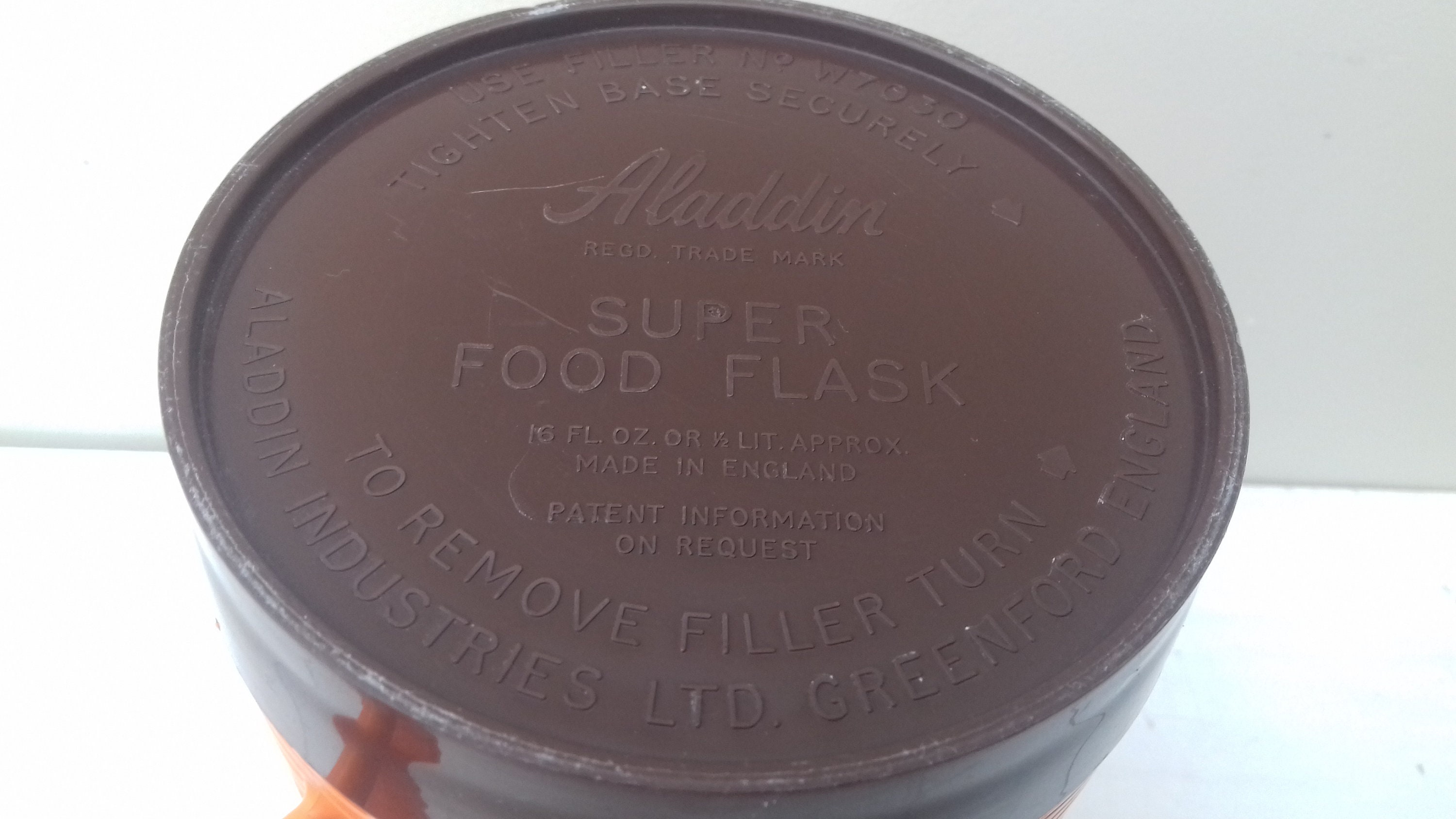 Vintage Aladdin Super Food Flask in stylish brown and orange. Etsy