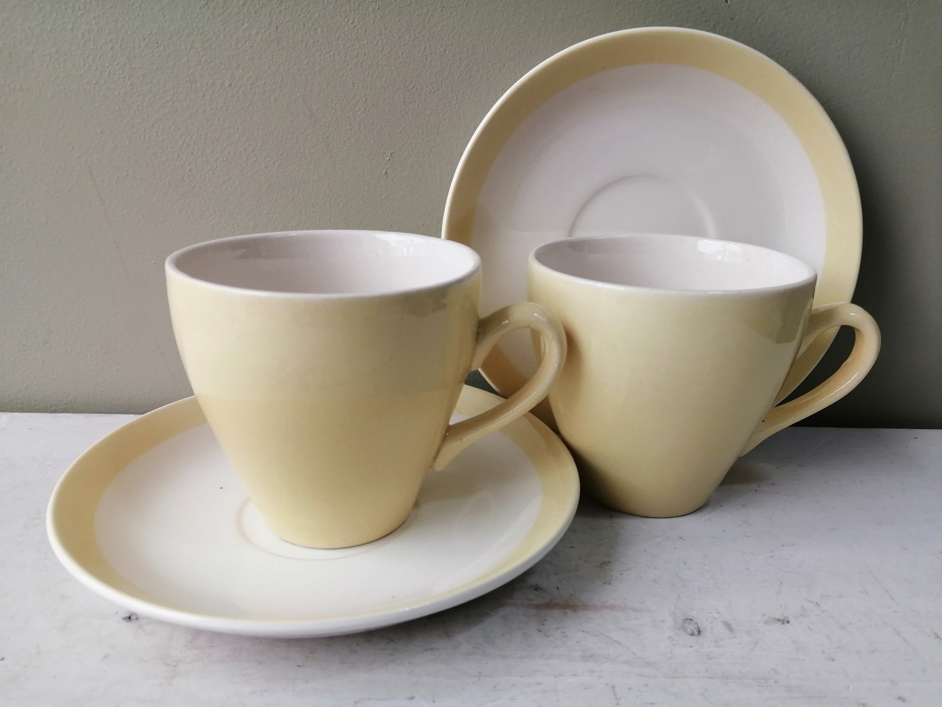 Gorgeous Pair of Retro Bilton's, Staffordshire Tea Cups and Saucers ...