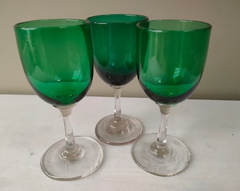1970s 6 clear glass liquor stemmed glasses Capacity: 5cl Transparent