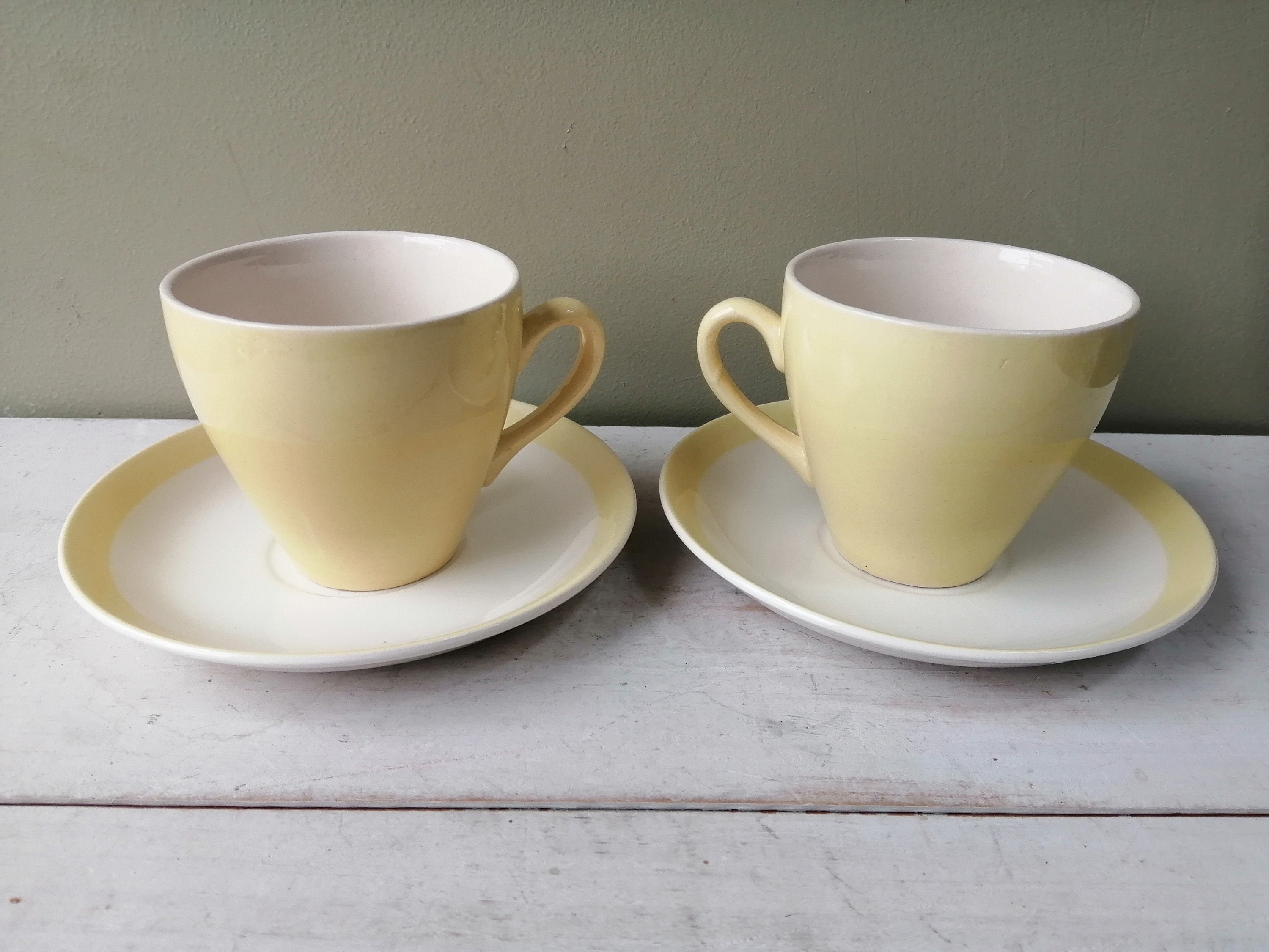 Gorgeous Pair of Retro Bilton's, Staffordshire Tea Cups and Saucers ...
