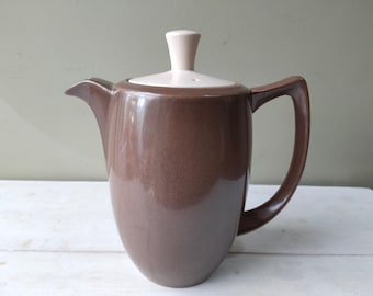 1950's Branksome China Twintone 1 1/2 pt Teapot. Mocha Brown and cream, Mid century shape, lovely gift!