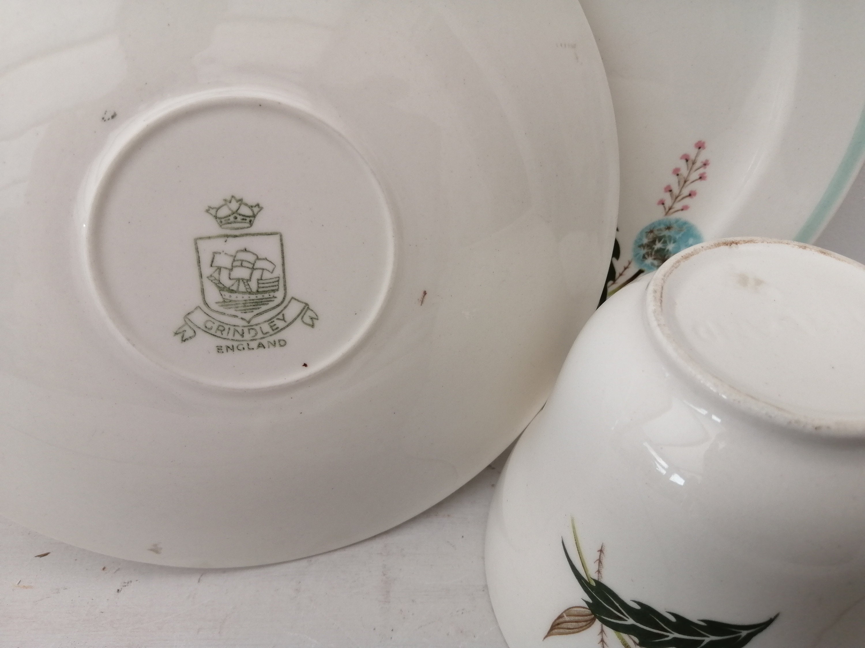 Grindley Pottery trio with rare Dorchester Dandelion Etsy