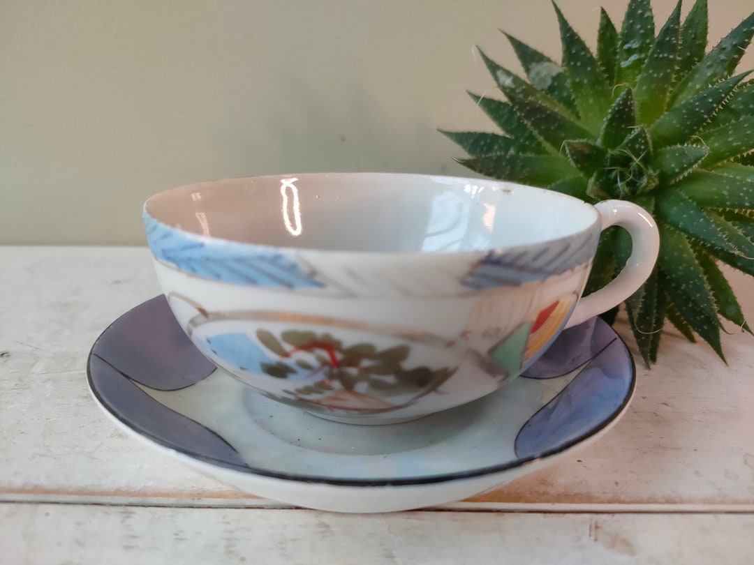 Lovely Ceramic Tea Cup Planter. Made From Hand Painted Etsy