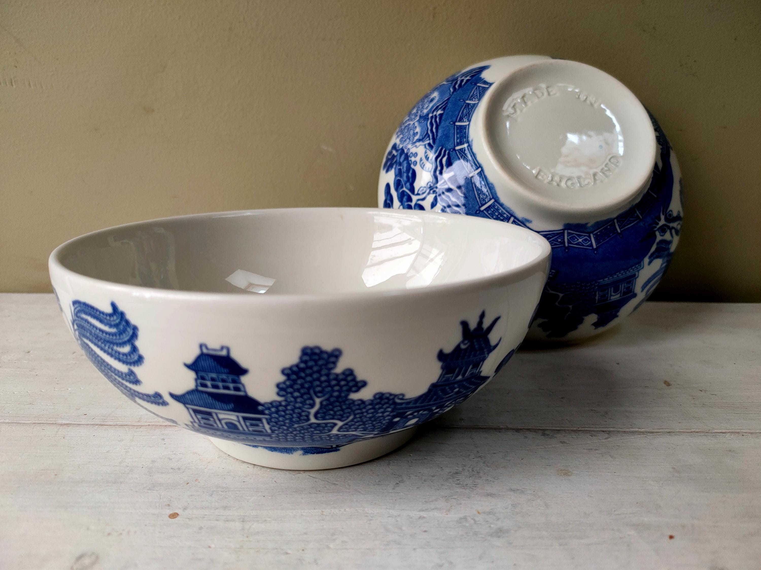 Blue Willow Salad Bowls - Etsy