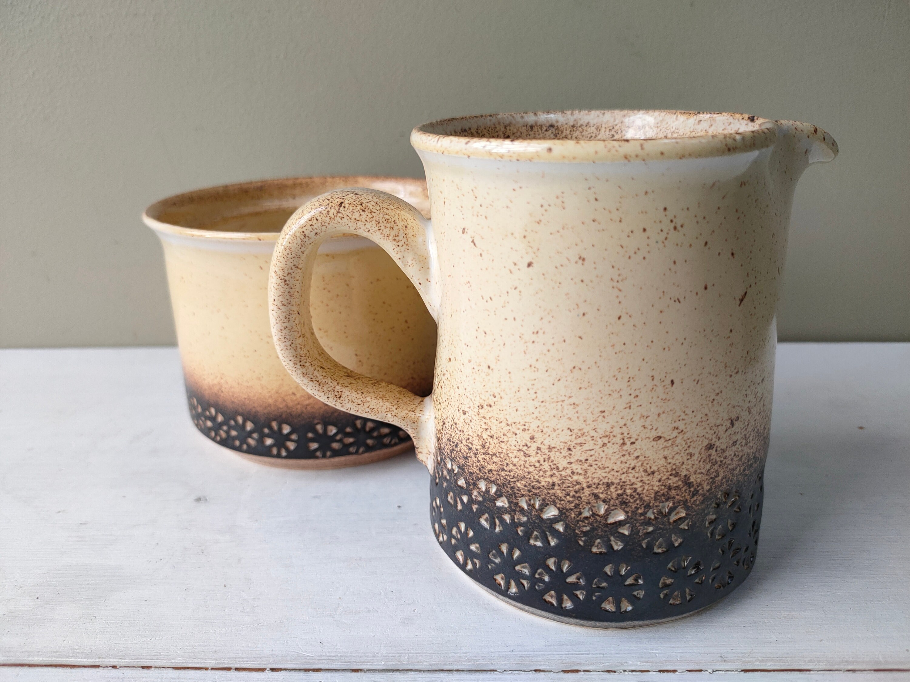 IDEN POTTERY Sussex プレート ６枚セット ビンテージ Beautiful and Rare Vintage Iden Pottery, Rye, Sussex Jug