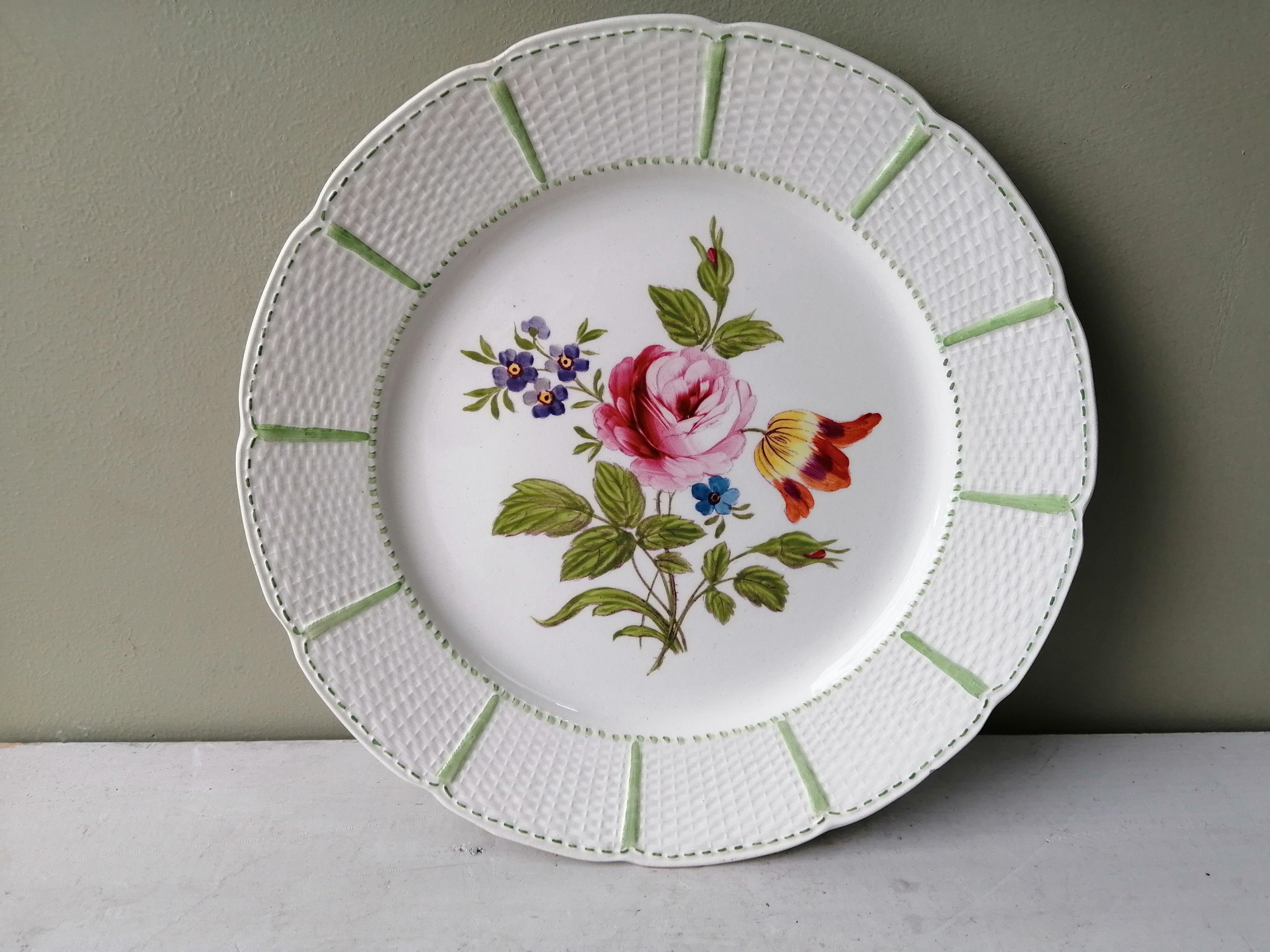 ヴィンテージ フランス製 ケーキ皿 6枚セット 手書き葡萄柄