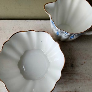 Lovely hand painted sugar bowl and creamer/milk jug by Mayer & Sherratt Melba Bone China. Blue Floral pattern and gold detail. Lovely gift image 3