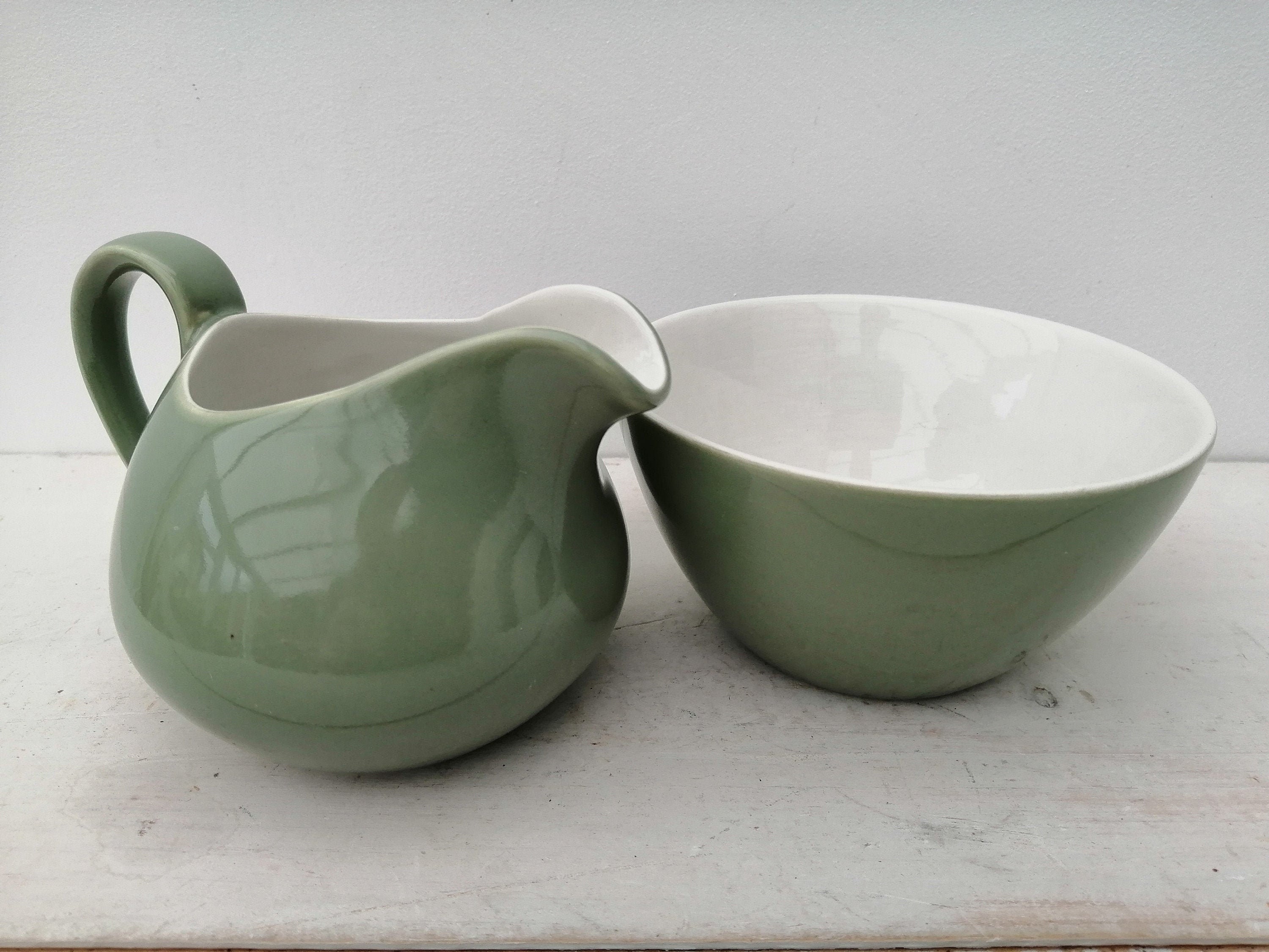 vintage sugar bowl and creamer/milk jug in Ridgway Etsy