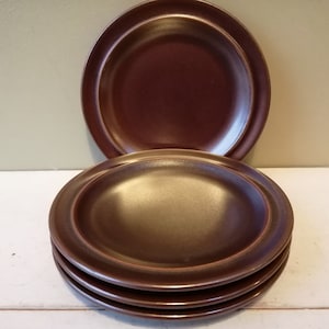 4 Cool vintage 6 1/2" Tea/Side/Bread & Butter Plates by Thomas, Germany. Hard wearing Kiruna china, Kombination Braun pattern. Lovely gift.