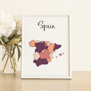 Spain Map Print, Spain Wall Art, Spain Art, Spain Poster, Spain Room Decor, Spain Print, Spain Printable, Spain Map Art, Digital Download
