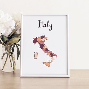 Italy Map Print, Italy Wall Art, Italy Art, Italy Poster, Italy Room Decor, Italy Print, Italy Printable, Italy Map Art, Digital Download