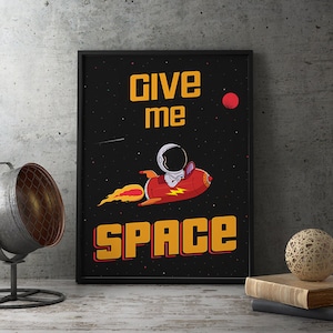 Space Poster, Space Art, Space Print, Kids Wall Art, Space Wall Decor, Astronaut Print, Space Rocket Art, Planets Poster, Cosmos Poster, JPG