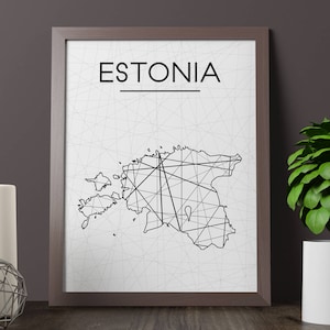 Estonia Map, Estonia Wall Art, Estonia Art, Estonia Poster, Estonia Room Decor, Estonia Print, Estonia Printable, Instant Download
