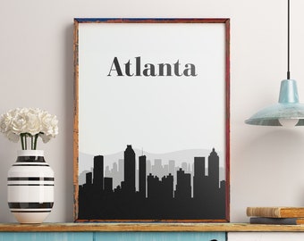 Atlanta Skyline Art Print, Cityscape Wall Decor (Digital Download)