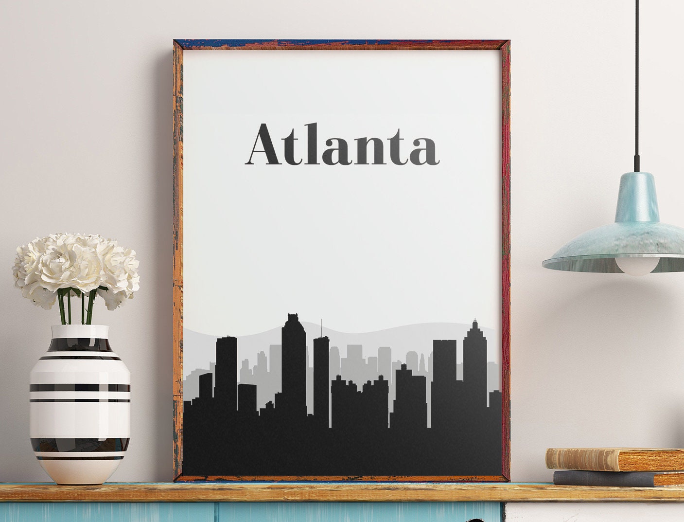 Atlanta Wall Art Print Atlanta Art Atlanta Skyline Atlanta Etsy