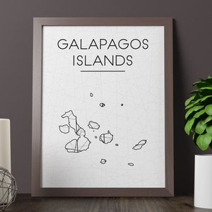 Galapagos Islands Map, Galapagos Islands Wall Art, Galapagos Islands Printable, Galapagos Islands Print, Galapagos Islands Poster