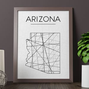 Arizona Map, Arizona Wall Art, Arizona Art, Arizona Poster, Arizona Room Decor, Arizona Print, Arizona Printable, Arizona Instant Download