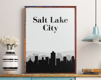 Salt Lake City Skyline Kunstdruck (Digitaler Download)