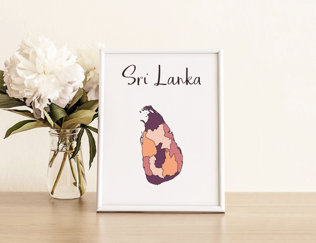 Sri Lanka Map Print Sri Lanka Wall Art Sri Lanka Art Sri Etsy