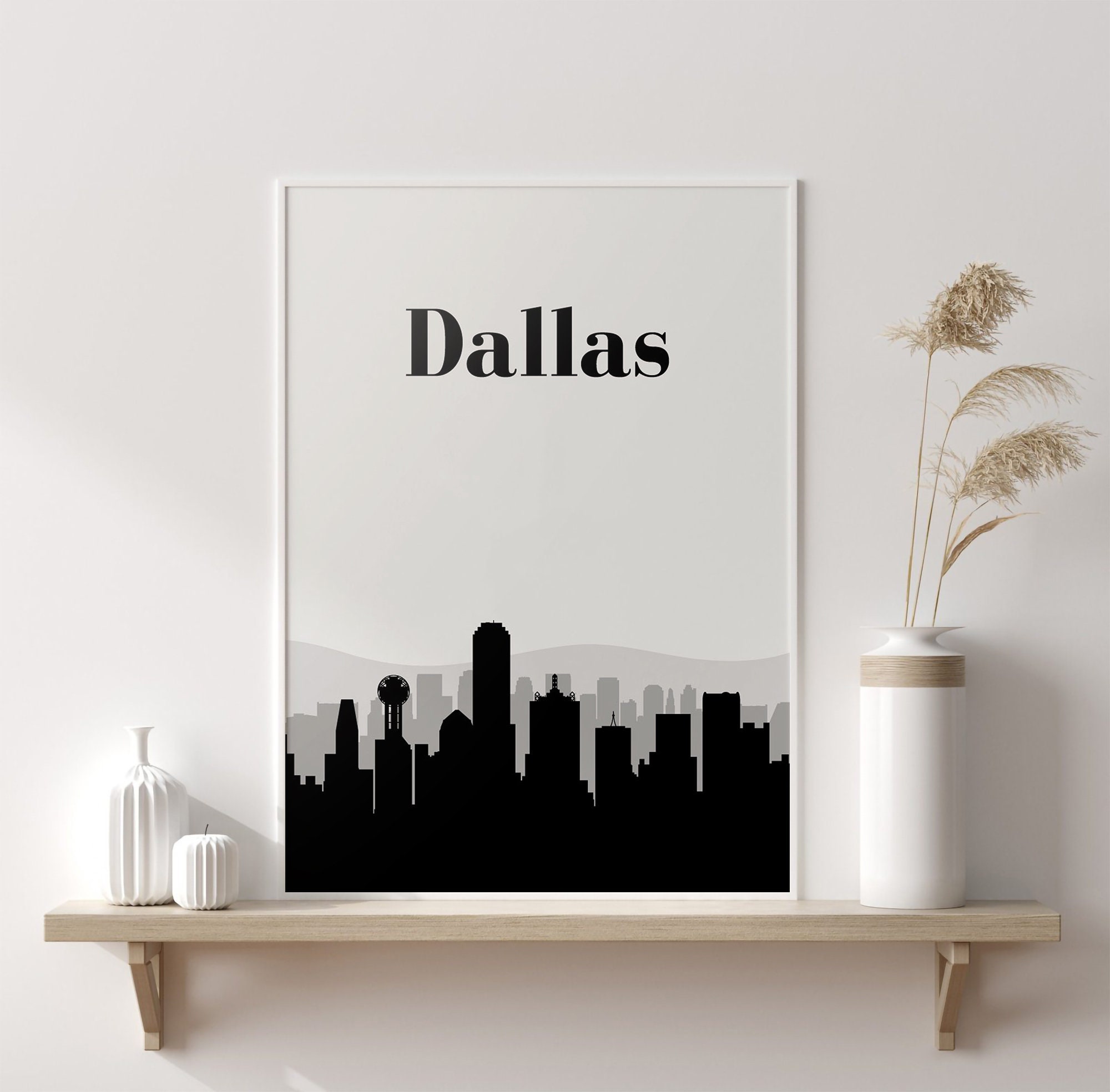 Dallas Wall Art Print Dallas Art Dallas Skyline Dallas Etsy