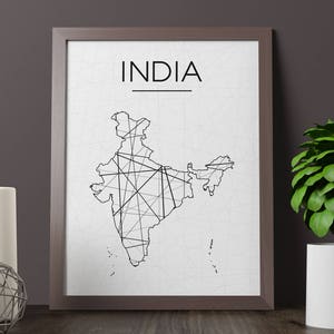 インド地図、インドの壁アート、インドのアート、インドのポスター、インドの部屋の装飾、インドのプリント、インドの印刷可能な壁アート、インドの地図ポスター、インドのアートワーク
