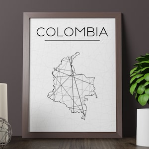 Colombia Map, Colombia Wall Art, Colombia Art, Colombia Poster, Colombia Room Decor, Colombia Print, Colombia Printable, Instant Download