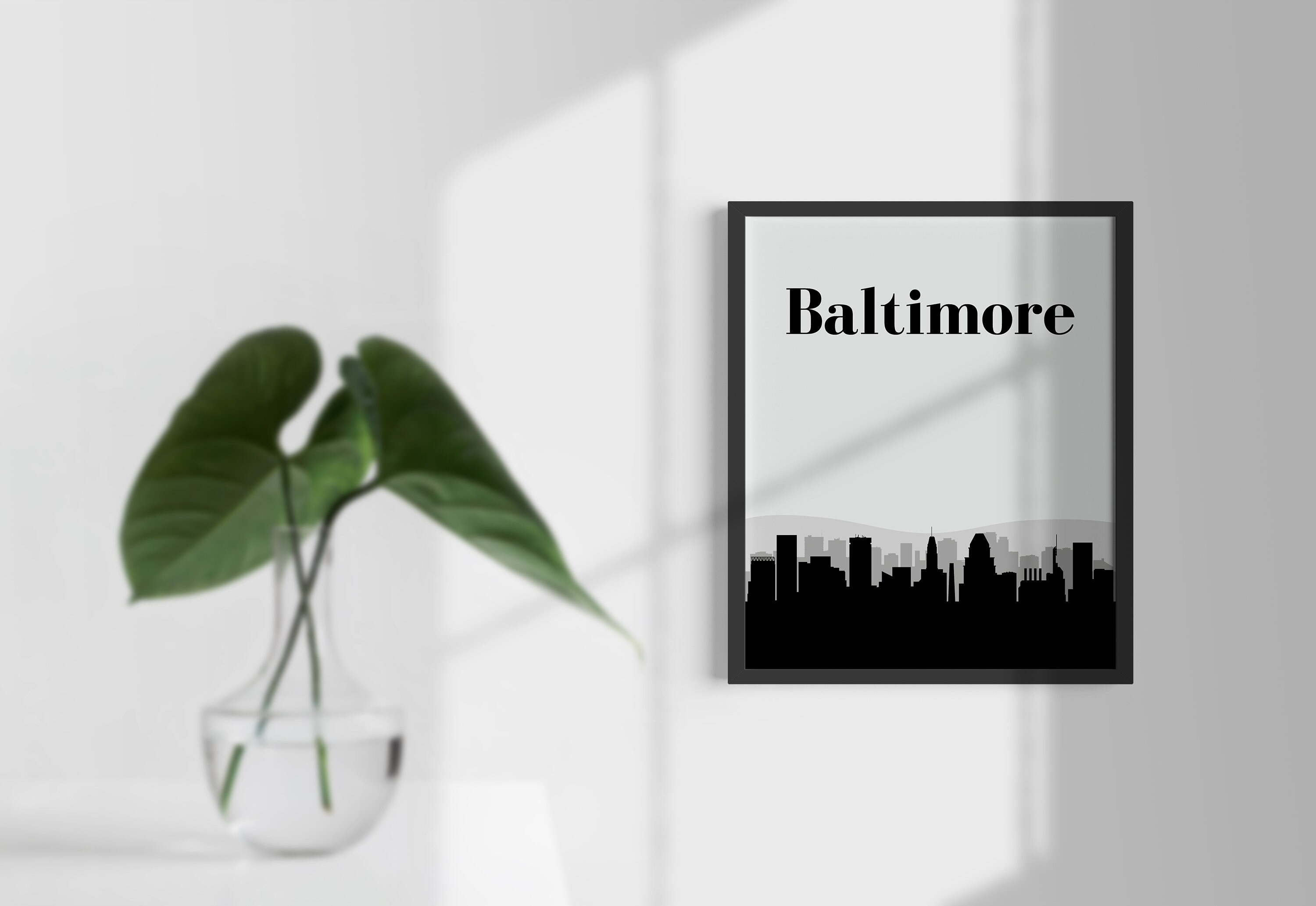 Baltimore Wall Art Print Baltimore Art Baltimore Skyline Etsy