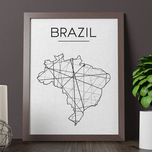 Brazil Map, Brazil Wall Art, Brazil Print, Brazil Art, Brazil Poster, Brazil Room Decor, Brazil Printable, JPG, Instant Download